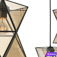 Chandelier PolyPyramid Glass Pendant Cognac 3D Model Vray