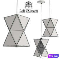 Chandelier PolyPyramid Glass Pendant Cognac 3D Model Vray