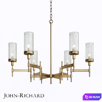 John Richard Brass-Plated Six-Light Chandelier 3D Model