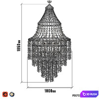 Grand Shell Chandelier D1000 3D Model Vray, Corona