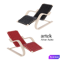 Alvar Aalto Lounge Chair 43 3D Model Corona