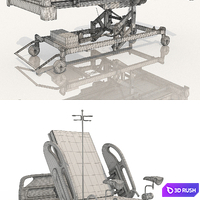 Medical armchair-bed for delivery 3D Model Vray, Corona
