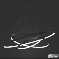 Chandeliers LED 3 rings 3D Model Corona