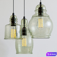 PotteryBarn paxton glass single pendants 3D Model Vray