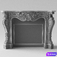 Classic Fireplace 3D Model Vray