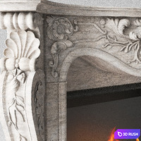 Classic Fireplace 3D Model Vray