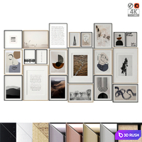 Large set of paintings 3D Model Vray, Corona
