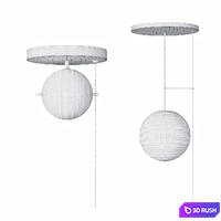Postmodern ceiling lamp with chain switch SIGNAL 3D Model Corona