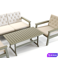 Garden table and chair IKEA BONDHOLMEN 3D Model Vray, Corona