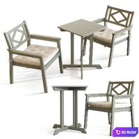 Garden table and chair IKEA BONDHOLMEN 3D Model Vray, Corona