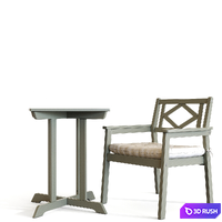 Garden table and chair IKEA BONDHOLMEN 3D Model Vray, Corona