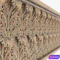 Cornice with leaves 3D Model Vray