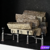 Regency Style Stone Fireplace 3D Model Vray, Corona