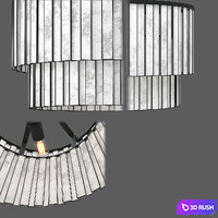 Astrid Capiz Rectangular Chandelier 3D Model Vray, Corona