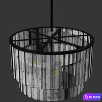 Astrid Capiz Rectangular Chandelier 3D Model Vray, Corona