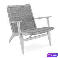 CH25 Rattan Blue Lounge Chair of Carl Hansen 3D Model Corona