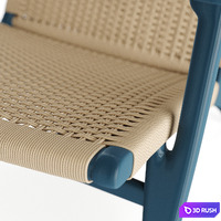 CH25 Rattan Blue Lounge Chair of Carl Hansen 3D Model Corona
