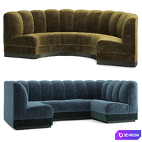Two sofas in a restaurant 3D Model Vray