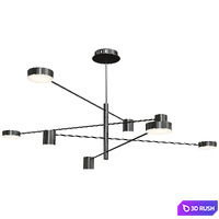 Metal starburst chandelier lighting fixture modern style led chandelier 3D Model Vray