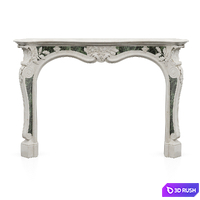 Fireplace rare marble Rococo 3D Model Vray, Corona
