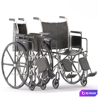 Drive Medical Silver Sport 2 Wheelchair 3D Model Vray, Corona