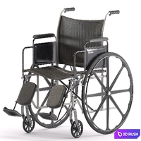 Drive Medical Silver Sport 2 Wheelchair 3D Model Vray, Corona