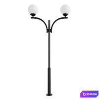 Park street metal support, pole for 2 lamps Shar 3D Model Vray