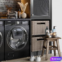 Laundry set 07 3D Model Vray, Corona