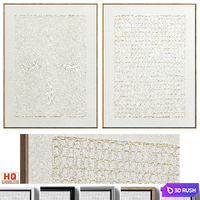 Abstract Textural Plaster Wall Art C-429 3D Model Vray, Corona