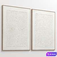 Abstract Textural Plaster Wall Art C-429 3D Model Vray, Corona