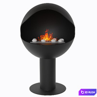 Biofireplace floor LuxFire "John Silver" 3D Model Vray, Corona
