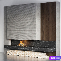 Fireplace 08 3D Model Vray, Corona