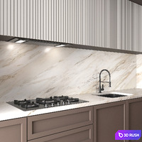 Kitchen Neoclassic 40 (Corner Kitchen) 3D Model Vray, Corona