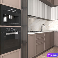 Kitchen Neoclassic 40 (Corner Kitchen) 3D Model Vray, Corona