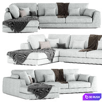 Ralph Modern Sofa 3D Model Vray, Corona