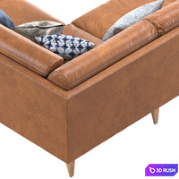 Joy sectional sofa 296 cm 2 3D Model Vray, Corona