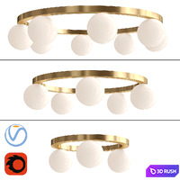 Wreath gold 3D Model Vray, Corona