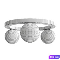Wreath gold 3D Model Vray, Corona