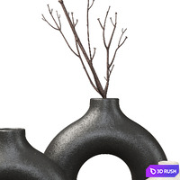 Decorative set with H&amp;M Home vases and branches 3D Model Corona