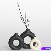 Decorative set with H&amp;M Home vases and branches 3D Model Corona