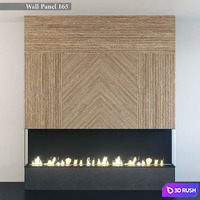 Wall Panel 165 Fireplace 3D Model Vray, Corona