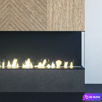 Wall Panel 165 Fireplace 3D Model Vray, Corona