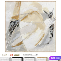 Large Abstract Neutral Textural Wall Art C-741 3D Model Vray, Corona