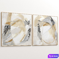 Large Abstract Neutral Textural Wall Art C-741 3D Model Vray, Corona