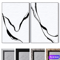 Set of large wall paintings 2467 3D Model Vray, Corona