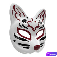 half face kitsune mask 3D Model Vray