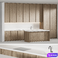Japandi Kitchen 3D Model Corona