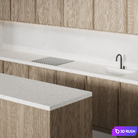 Japandi Kitchen 3D Model Corona