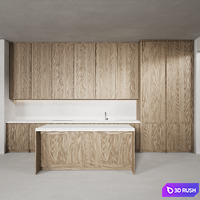 Japandi Kitchen 3D Model Corona