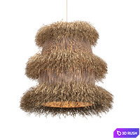 Wicker lotus lamp 3 3D Model Vray